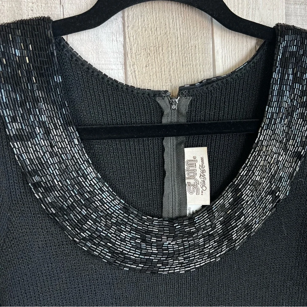 Vintage ST JOHN Lillie Rubin Black
Santana Puff Sleeve Beaded Trim Evening
Dress - Picture 4 of 9